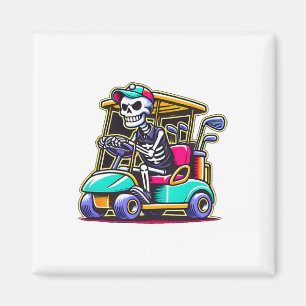 Halloween Skeleton Golf Cart Golfer 1 Magnet