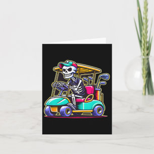 Halloween Skeleton Golf Cart Golfer Card