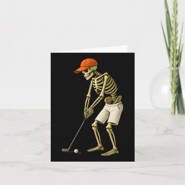 Halloween Skeleton Golf Costume Funny Men Boys Kid Card (Front)