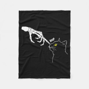 Halloween Skeleton Hand Cat Boop Funny Costume Cat Fleece Blanket