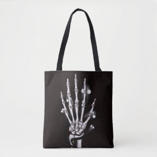 Halloween Skeleton Hand Goth Tote Bag