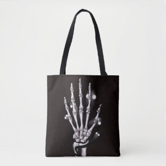 Halloween Skeleton Hand Goth Tote Bag