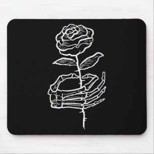 Halloween Skeleton Hand Rose Goth Costume Women Me Mouse Mat