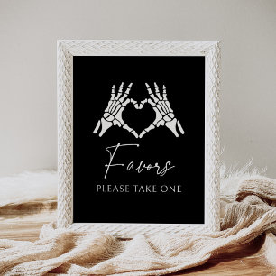 Halloween Skeleton Hands Baby Shower Favours Sign