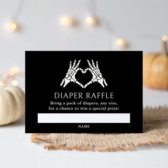 Halloween Skeleton Hands Diaper Raffle Ticket Enclosure Card (Creator Uploaded)