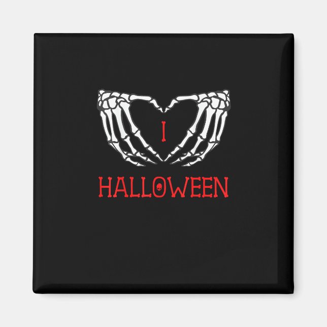 Halloween Skeleton Hands Forming Heart Gothic Magnet (Front)