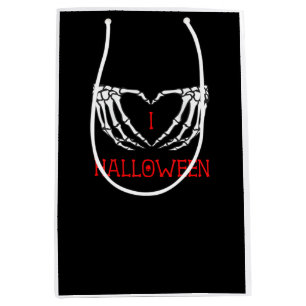 Halloween Skeleton Hands Forming Heart Gothic Medium Gift Bag