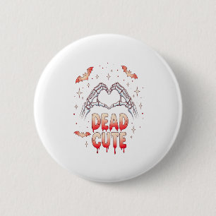 halloween Skeleton Hands Heart, Bats & Blood 6 Cm Round Badge