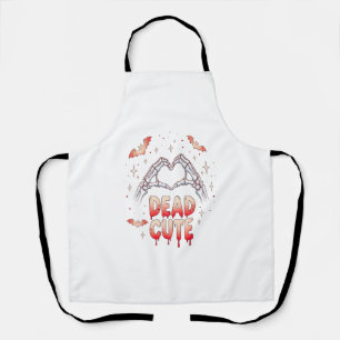 halloween Skeleton Hands Heart, Bats & Blood Apron