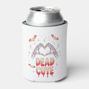 halloween Skeleton Hands Heart, Bats & Blood Can Cooler