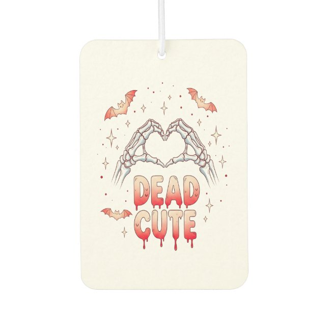 halloween Skeleton Hands Heart, Bats & Blood Car Air Freshener (Front)