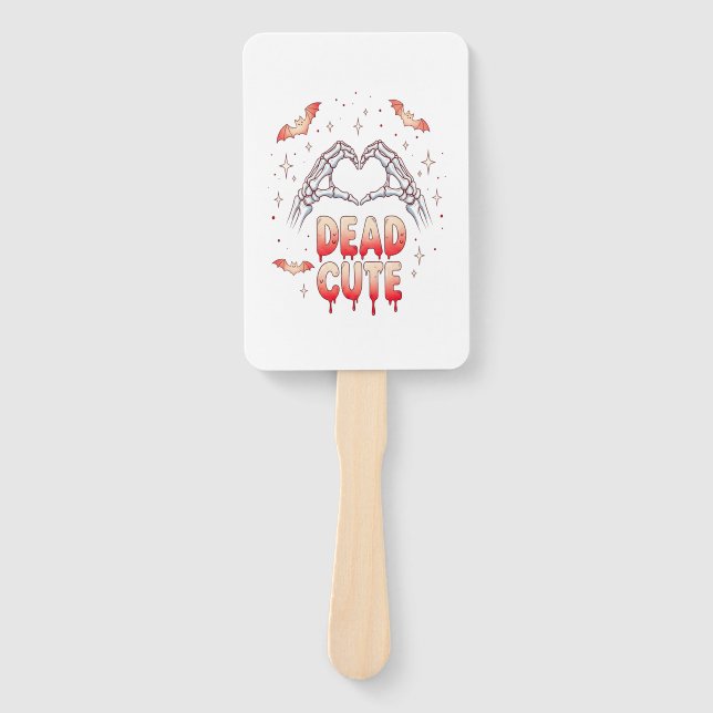 halloween Skeleton Hands Heart, Bats & Blood Hand Fan (Front)