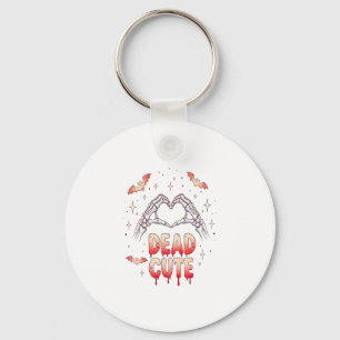 halloween Skeleton Hands Heart, Bats & Blood Key Ring