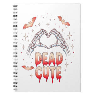 halloween Skeleton Hands Heart, Bats & Blood Notebook