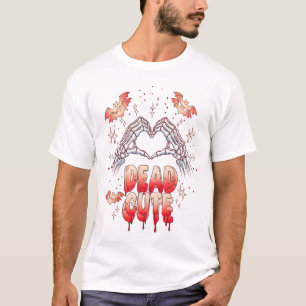 halloween Skeleton Hands Heart, Bats & Blood T-Shirt