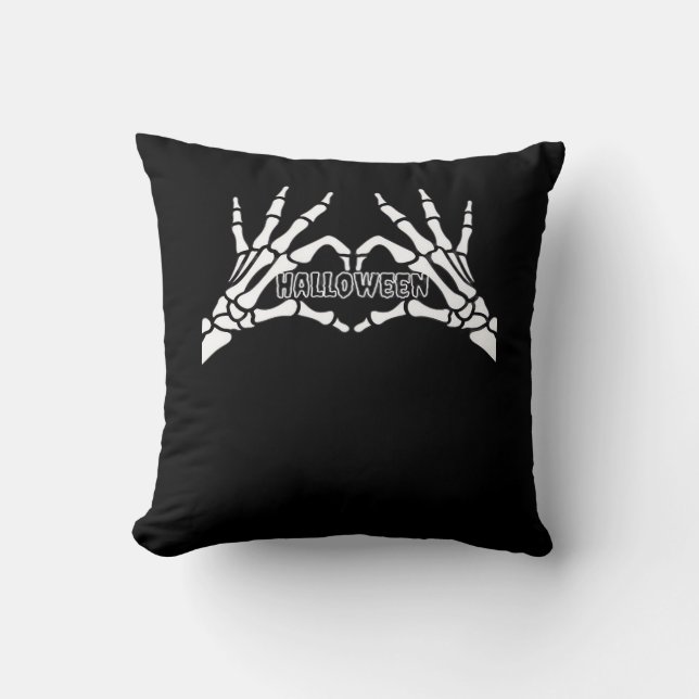 Halloween - Skeleton Hands Heart Cushion (Front)