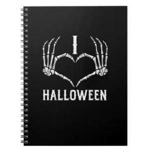 Halloween Skeleton Hands Heart Cute Women Girls Ki Notebook