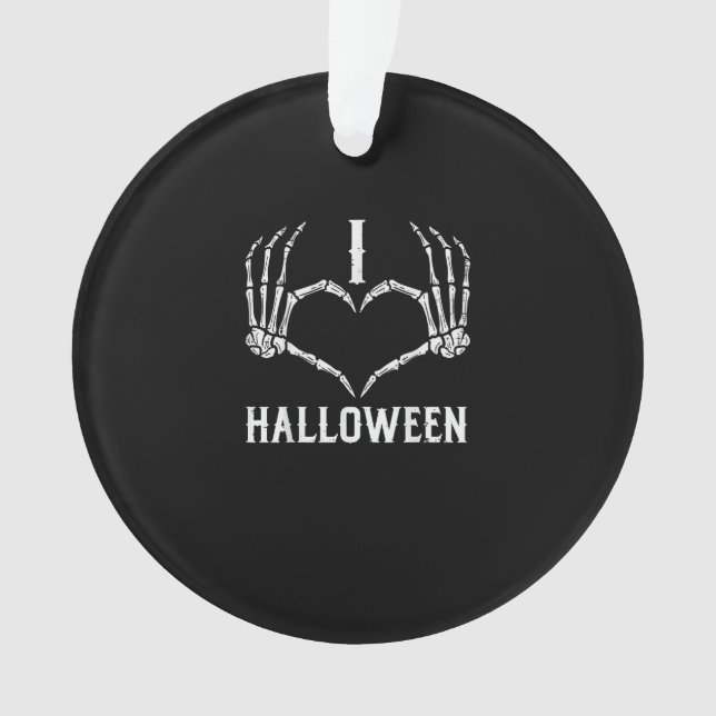 Halloween Skeleton Hands Heart Cute Women Girls Ki Ornament (Front)