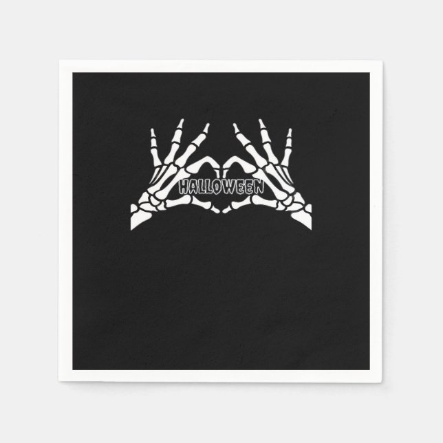 Halloween - Skeleton Hands Heart Napkin (Front)