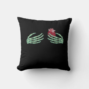 Halloween Skeleton Hands With Heart Classic Cushion