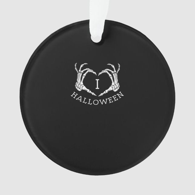 Halloween Skeleton Heart Fall Ornament (Front)