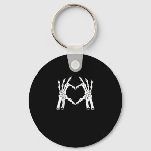 Halloween Skeleton Heart Hand Minimal Look Key Ring