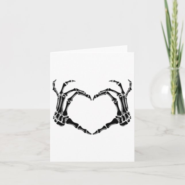 Halloween Skeleton Heart Hands  Card (Front)