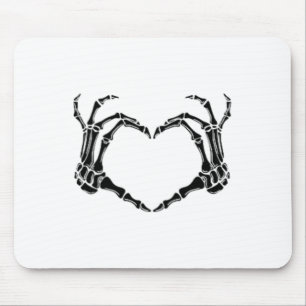 Halloween Skeleton Heart Hands Mouse Mat