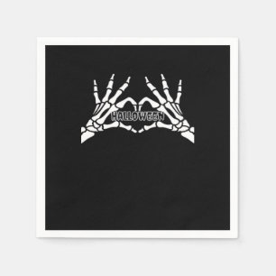 Halloween Skeleton Heart Hands Retro Style Napkin