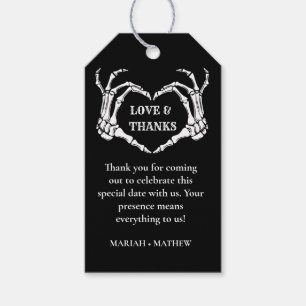 Halloween Skeleton Heart Hands Thank You Gift Gift Gift Tags