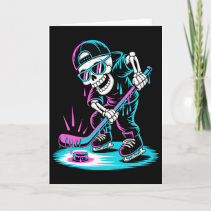 Halloween Skeleton Hockey Drip Boys Youth Dripping Card