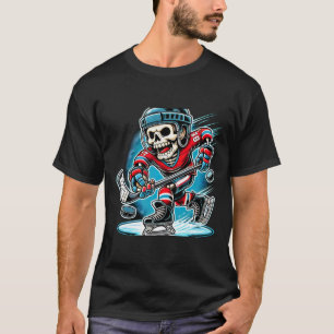 Halloween Skeleton Hockey  T-Shirt