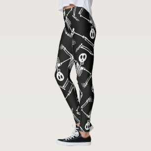 Halloween skeleton Holiday pattern leggings