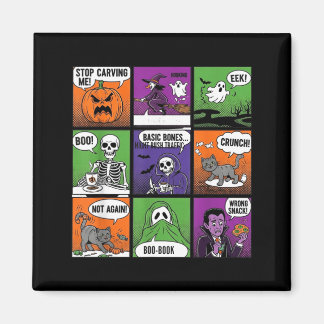 Halloween Skeleton Humour Comic Panels Magnet