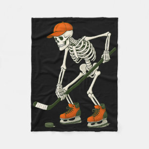 Halloween Skeleton Ice Hockey Costume Funny Men Bo Fleece Blanket