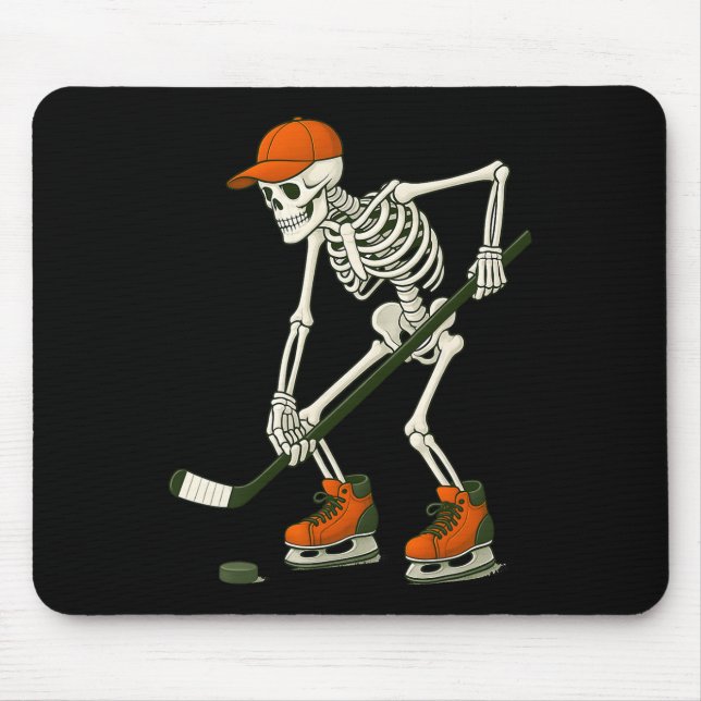 Halloween Skeleton Ice Hockey Costume Funny Men Bo Mouse Mat (Front)