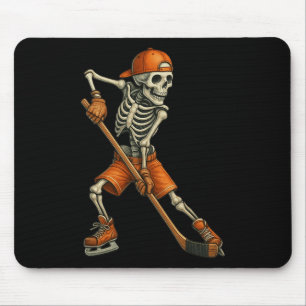 Halloween Skeleton Ice Hockey Spooky Season Sports Mouse Mat