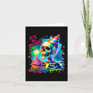 Halloween Skeleton It's My Birthday Costume Party Card