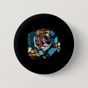 Halloween Skeleton Jack O Lantern Gamer Boys  6 Cm Round Badge