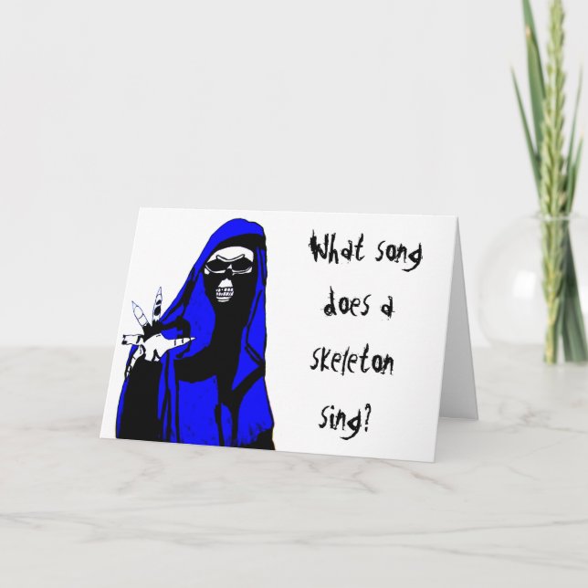 HALLOWEEN SKELETON JOKE card (Front)