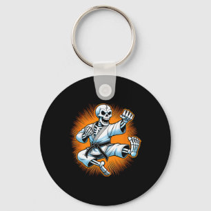 Halloween Skeleton Karate 1 Key Ring