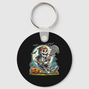 Halloween Skeleton Lacrosse Key Ring