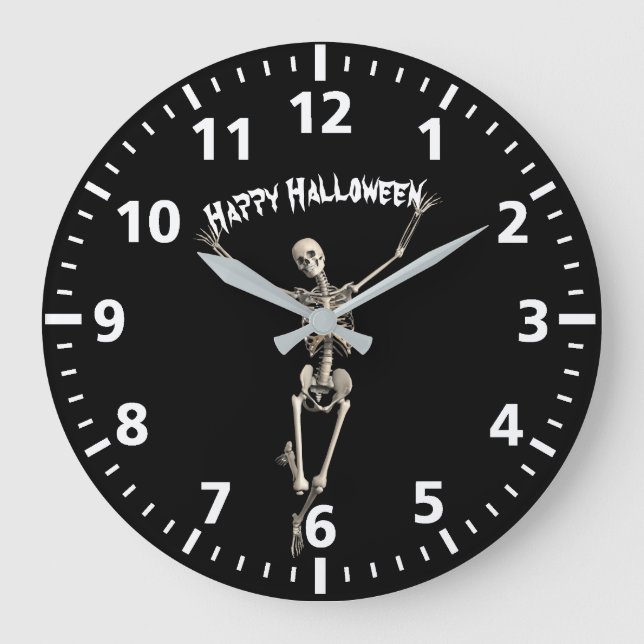 Halloween Skeleton Large Clock (Front)