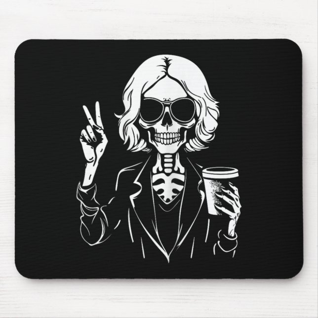 Halloween Skeleton Lazy Drinking Cup Coffee Costum Mouse Mat (Front)