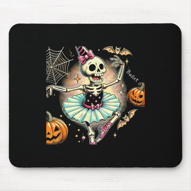 Halloween Skeleton Llet Dancing Llerina  Mouse Mat (Front)