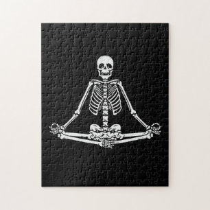Halloween Skeleton Lotus Yoga Balance Birthday Jigsaw Puzzle