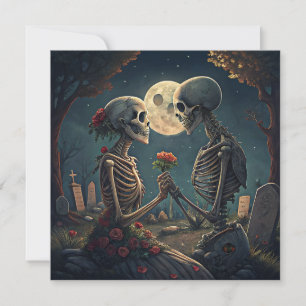Halloween Skeleton Love Greeting Card