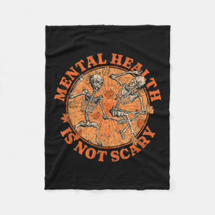 Halloween Skeleton Mental Health Suicide Preventio Fleece Blanket
