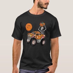 Halloween Skeleton Monster Truck Pumpkin Toddler B T-Shirt