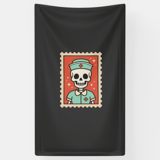 Halloween Skeleton Nurse Stamp Design_1 Banner (Vertical)